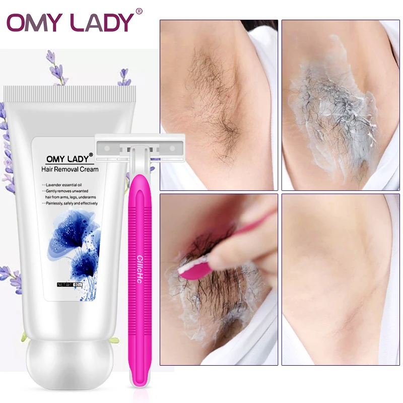 

OMYLADY Hair Removal Cream for Lavender Extracts Unisex Easy Remove Hair Painless Shaving Cream Repair Scar Acne Body Care Gel
