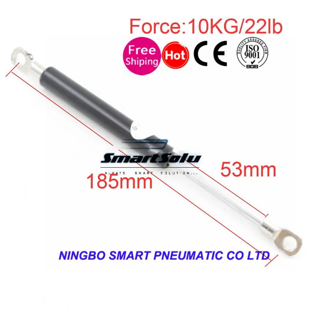 free shipping 53mm Stroke 10KG/22lb Force Auto Gas Spring Strut Damper Ball Gas Strut Shock