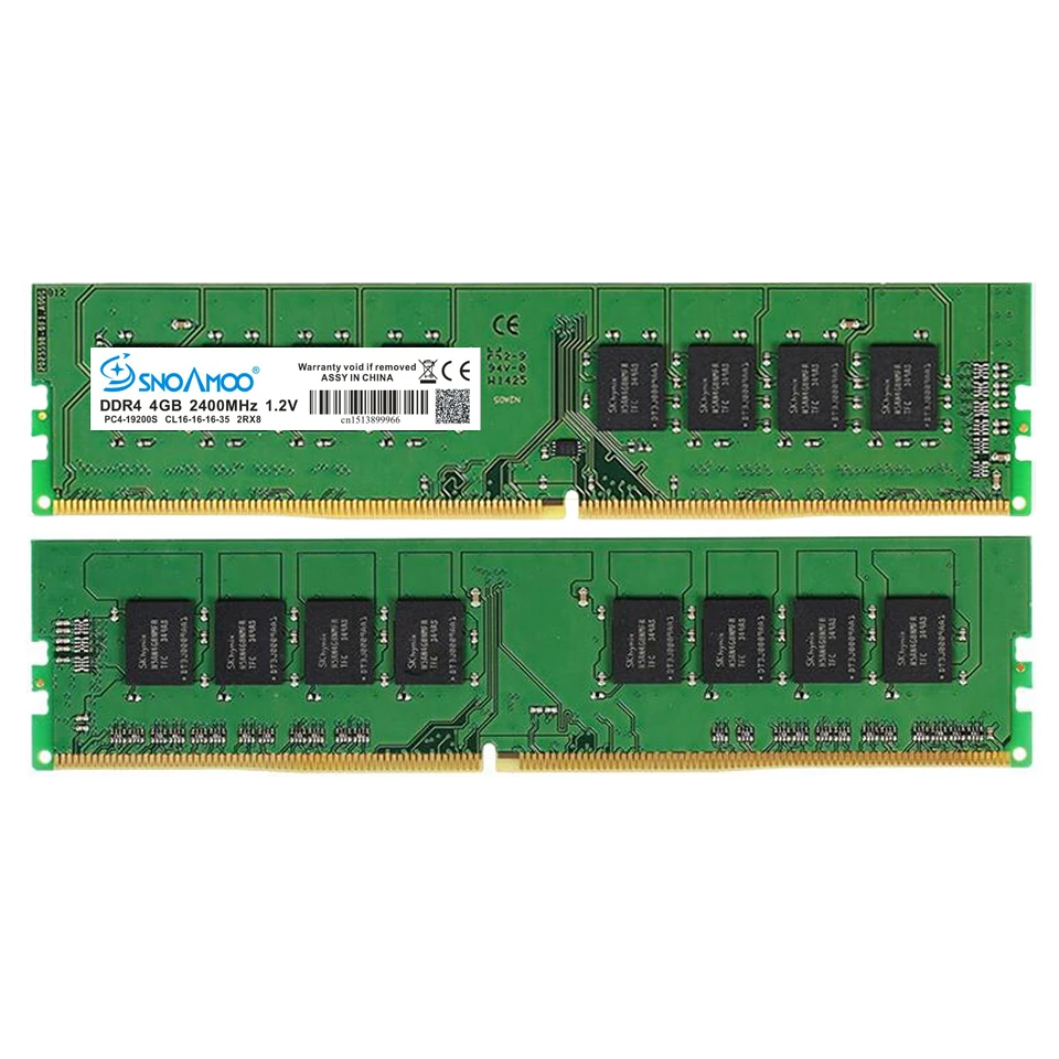Оперативная память SNOAMOO DDR4 для настольных ПК 8 Гб 2133 МГц 2400 МГц CL1516 PC4-17000S 288-Pin 4 Гб DIMM для Intel Stick ARM Computer RAMs гарантия