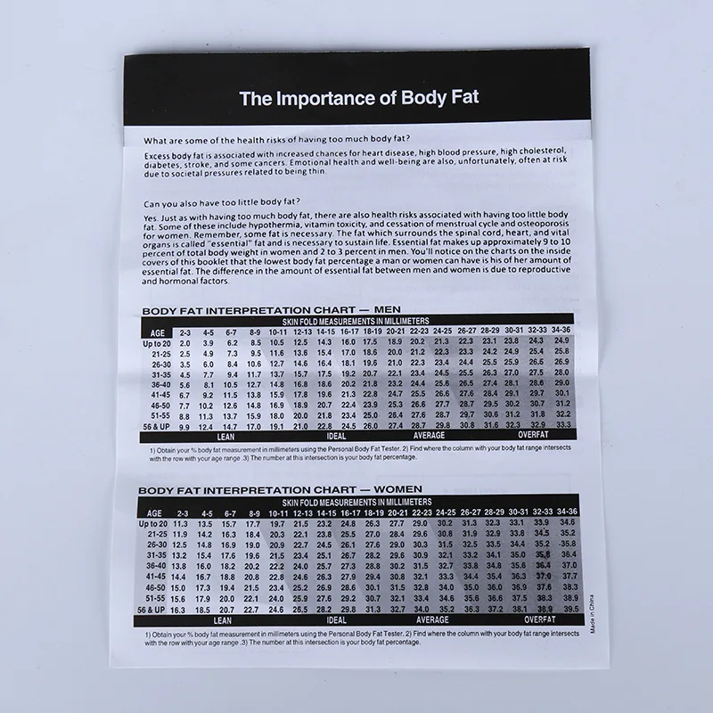Fitness Body Fat Tester Bodybuilding Calculator Caliper Clip Measurement Tool 1 PC