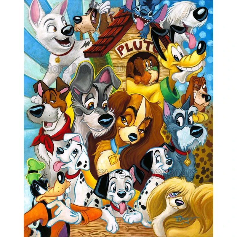 

Dogs full set animals 5D DIY diamond painting embroidery pattern Acrylic stone cross stitch kits wedding room decors handcrafts
