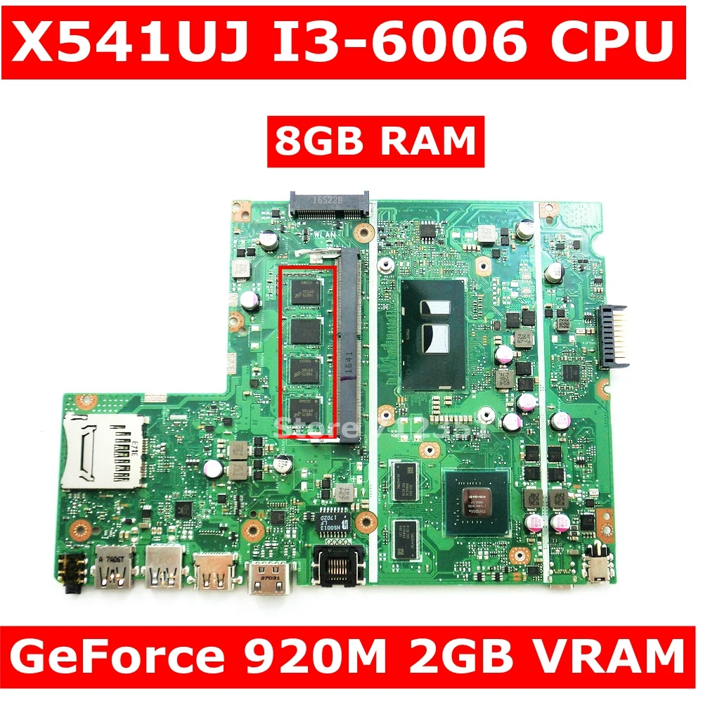 X541UJ MB._8G/I3 6006U/AS V2G 90NB0ER0 R02200 mainboard For Asus ...
