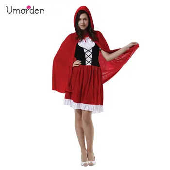 

Umorden Fairy Tale Little Red Riding Hood Costume Cosplay Women Adult Fancy Dress for Purim Christmas Party Halloween Costumes