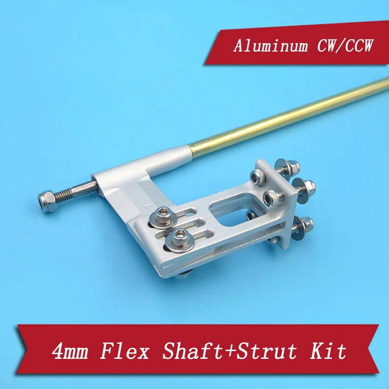 1PC Aluminum CW/CCW Shaft Assembly 4mm Flex Shaft+Shaft Strut Kit Self-locking Nut Parts for RC Brushless Electric Boat Model | Игрушки и