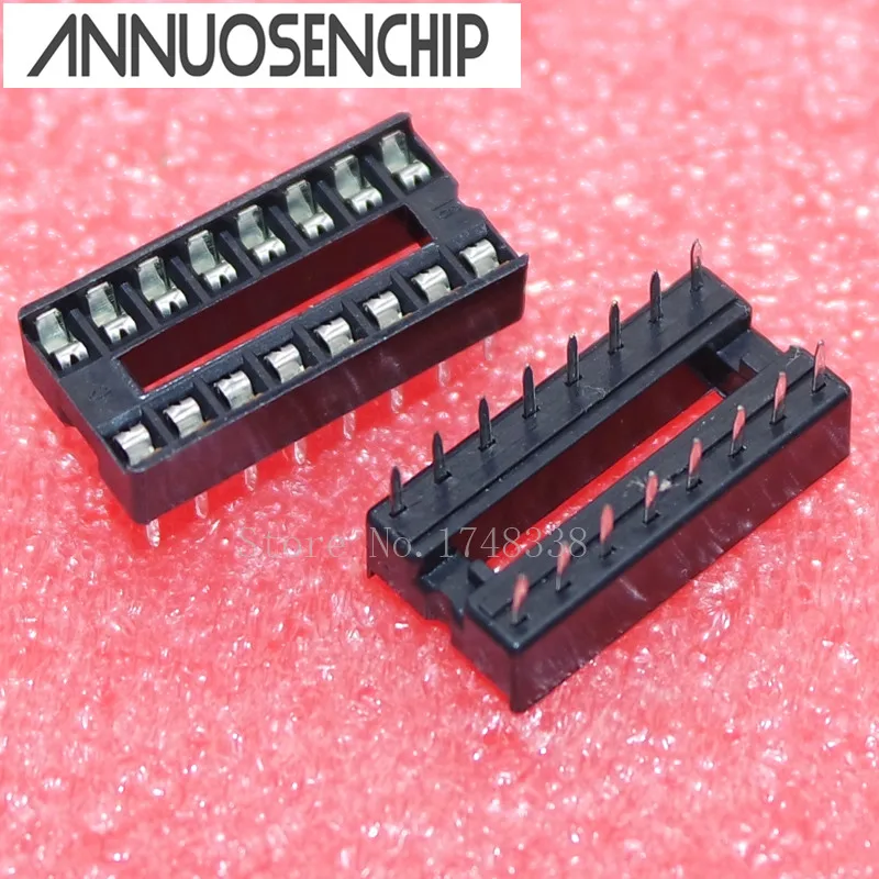 100PCS 16pin DIP IC Socket Adaptor Solder Type Socket Pitch Dual Wipe