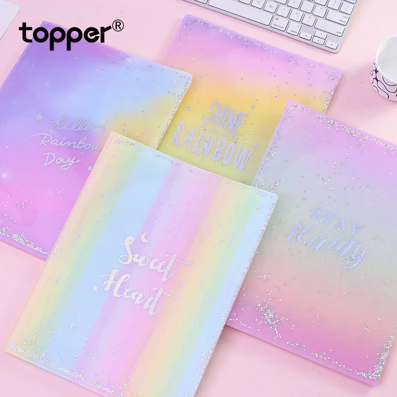 

File folder 10 pockets colorful A4 display book office school student paper file management folder