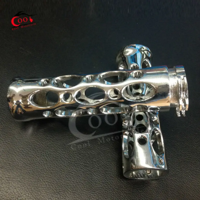 

Motorcycle Silver 1" Aluminium Chrome Hand Grips Handlebar End Grip Fits For Harley Chopper Bobber Customs Cruiser