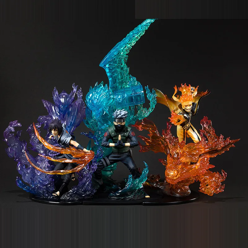Аниме Наруто: Shippuden Uzumaki Naruto Uchiha Sasuke Hatake Kakashi ПВХ экшн фигурка Коллекционная модель