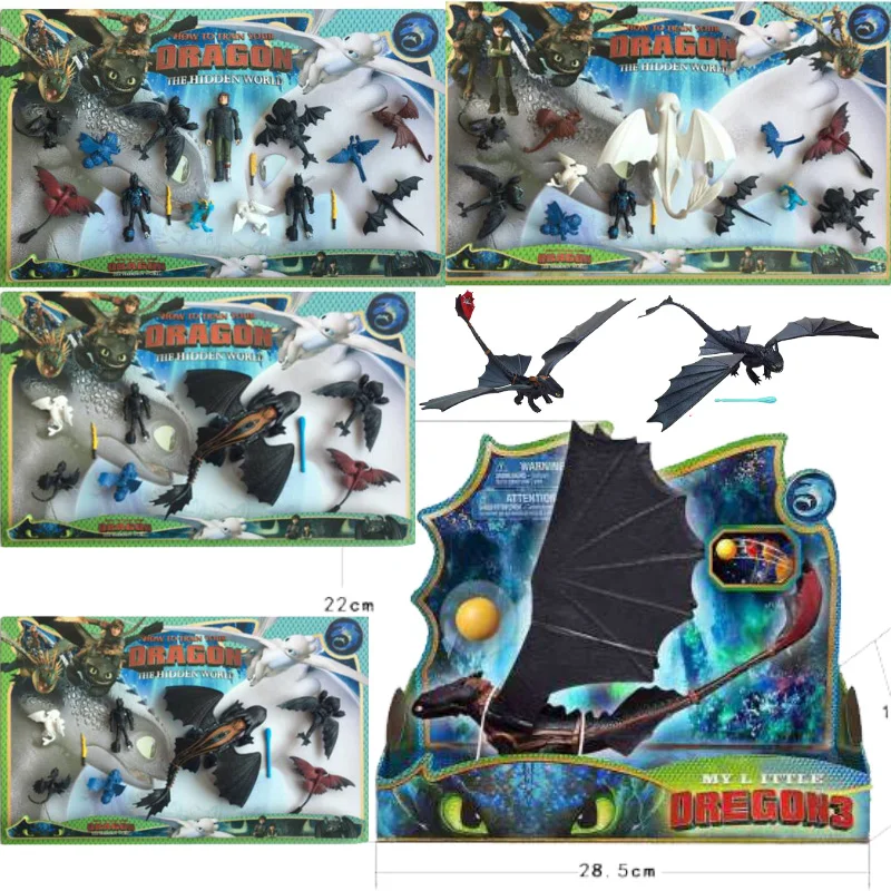 

NEWS Boxed How to Train Your Dragon 3 Toothless Action figure Popcorn cup Light Fury Toothless Toys For Children's Birthday Gift