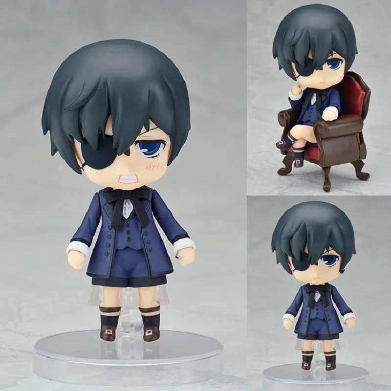 

10cm Anime Action Figure Black Butler Kuroshitsuji Young Master 117# Ciel Phantomhive Q Ver Face Changeable Small Toy Brand New