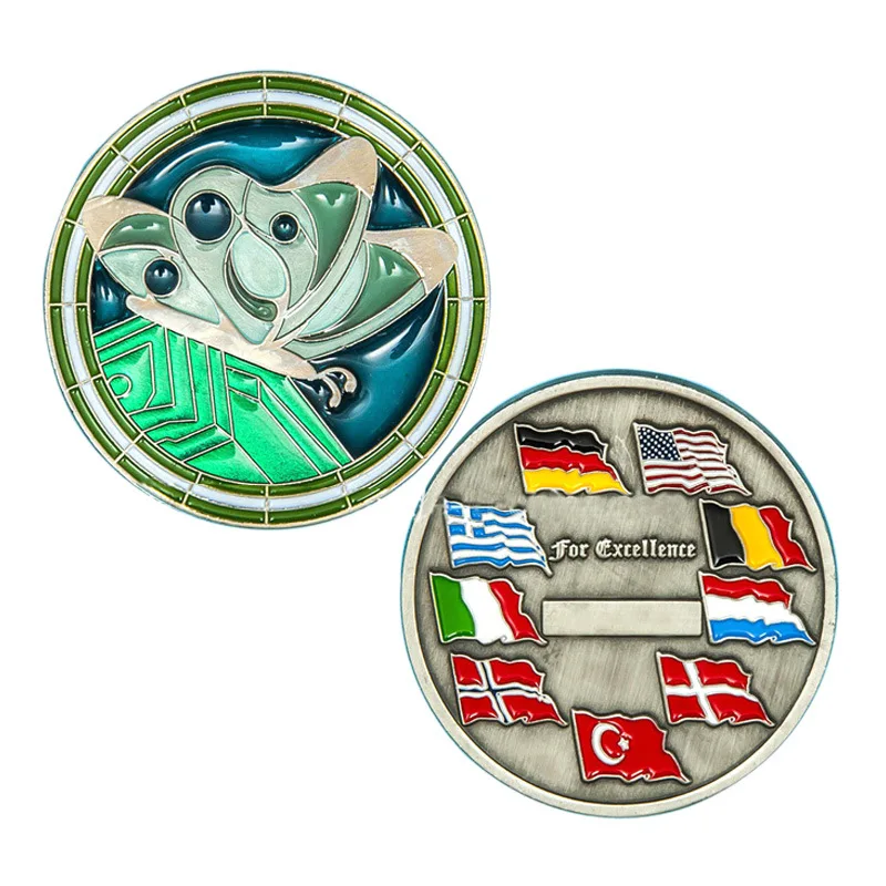 

Aluminum alloy coin flag round coin