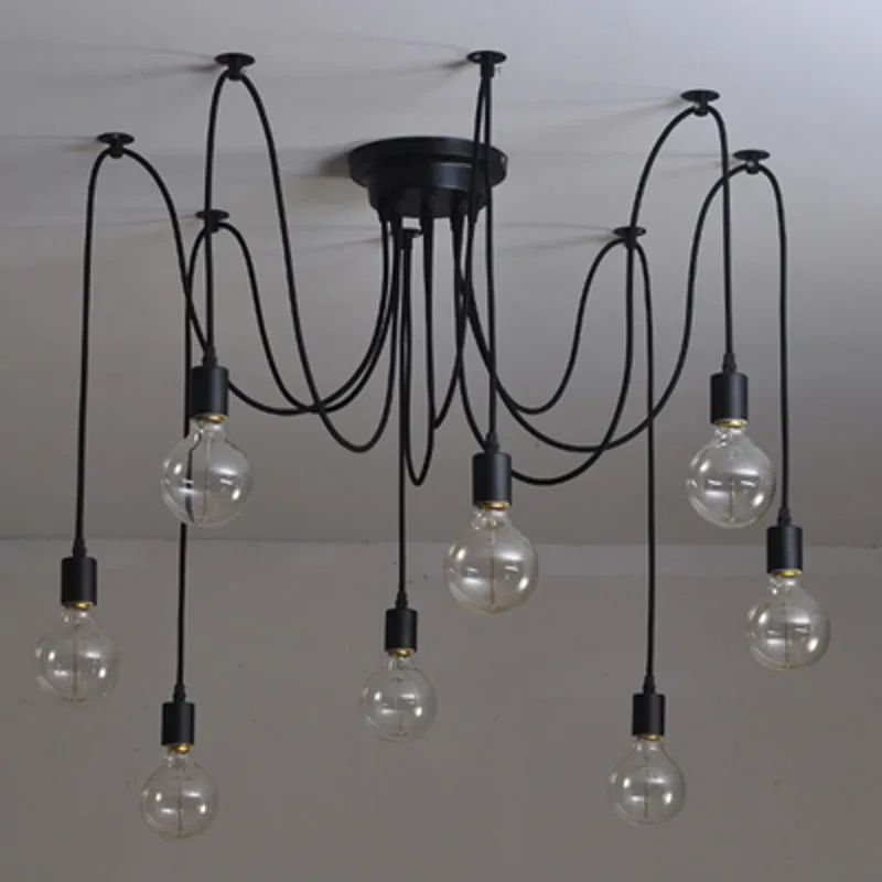 Modern Edison Bulb Chandelier Lighting 6 8 12 Heads E27 Lampholder Modern Edison Bulb Chandelier Lighting 6 8 12 Heads E27 Lampholder Adjule Diy Spider Shape Ceiling Lamp In Pendant Lights From
