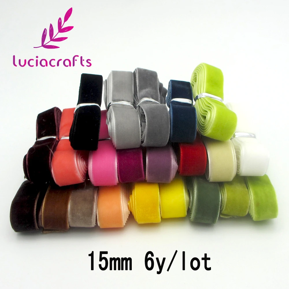 

Lucia crafts Multi options random mixed Velvet ribbon for hair bow Wedding Party Decoration Craft T0701