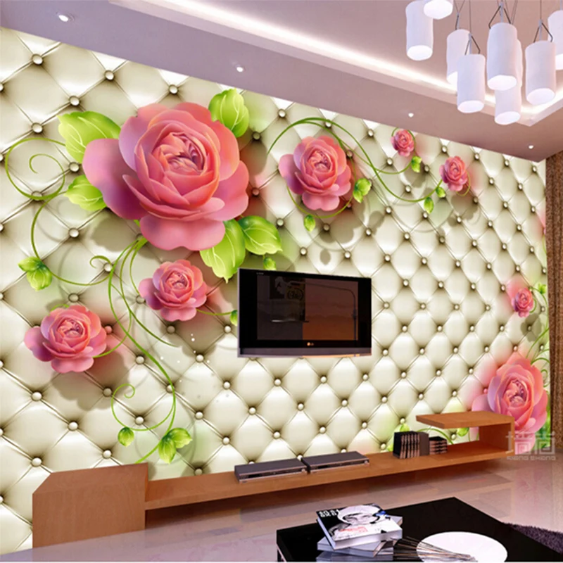 Пользовательские Любой размер стены тканью 3D пастырской Мягкая Roll цветы росписи обои для 3D Гостиная ТВ фон покрытия стен дома Декор