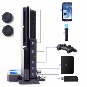 

5 USB Hub USB 2.0 High Speed Expander Adapter Hub 5 in 1 USB converter for Playstation PS3 & Sony PS3 Slim consoles 2 To 5+caps