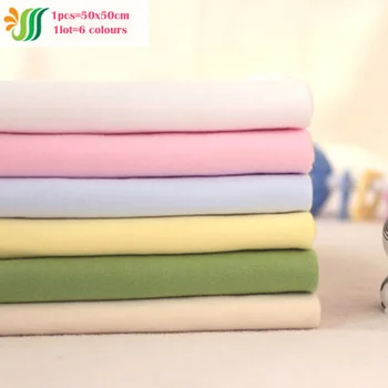 

1Lot=6pcs Organic Cotton Knitted Fabric Fine 100% Organic Cotton Knit Fabric Sewing Material Diy Baby Clothing Cloth Patchwork