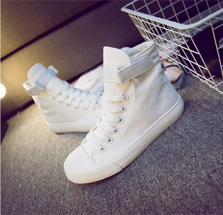 

QWEDF Fashion Sneakers Canvas Shoes Women Casual Shoes White Flat Female Basket Lace Up Solid Trainers Chaussure Femme AC-88