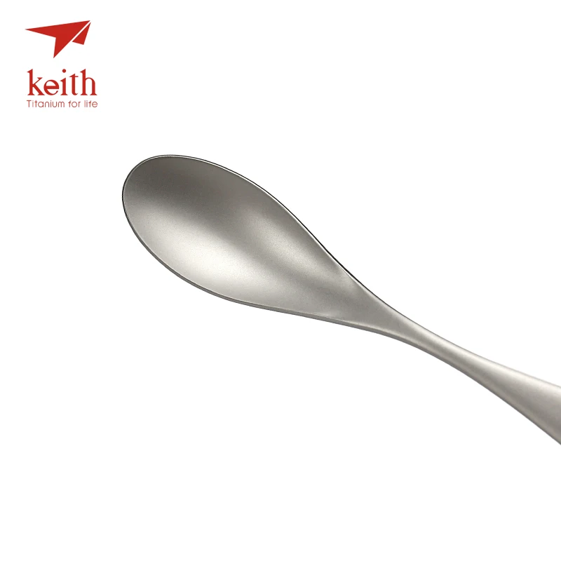 Keith nuevo espesar sólido cuchara de titanio camping al aire libre senderismo tablewares cena postre café cuchara sólo 34g Ti5201