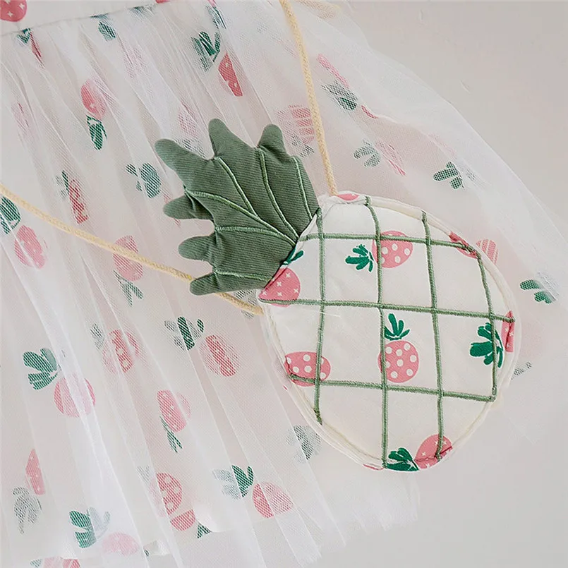 Girls dress Toddler Kid Baby Girl Plaid Fruit Printed Party Princess Dress Clothing robe fille #4J10 (5)