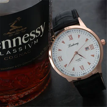 

Top Brand Fashion Casual Mens Wristwatch Automatic Date Quartz Business Watch Waterproof Leather Males Watches Reliogo Masulino