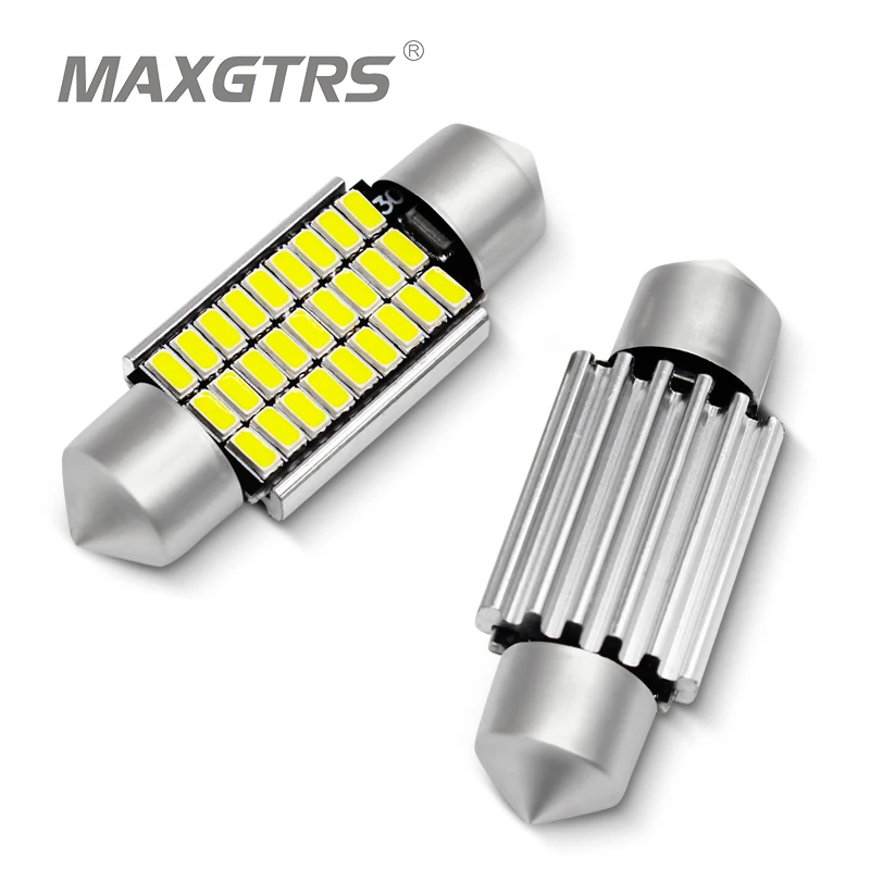 

2x Car Festoon C5W 3014 LED Chip Bulb 12V Canbus Error Free 5W Lamp Interior Dome Reading Lights Super White 31/36/39/41mm