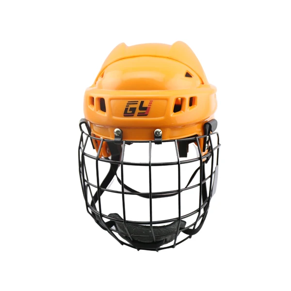 CE Mark красочный хоккеист шлем с универсальной клеткой хоккейная защита и оборудование - Цвет: Оранжевый