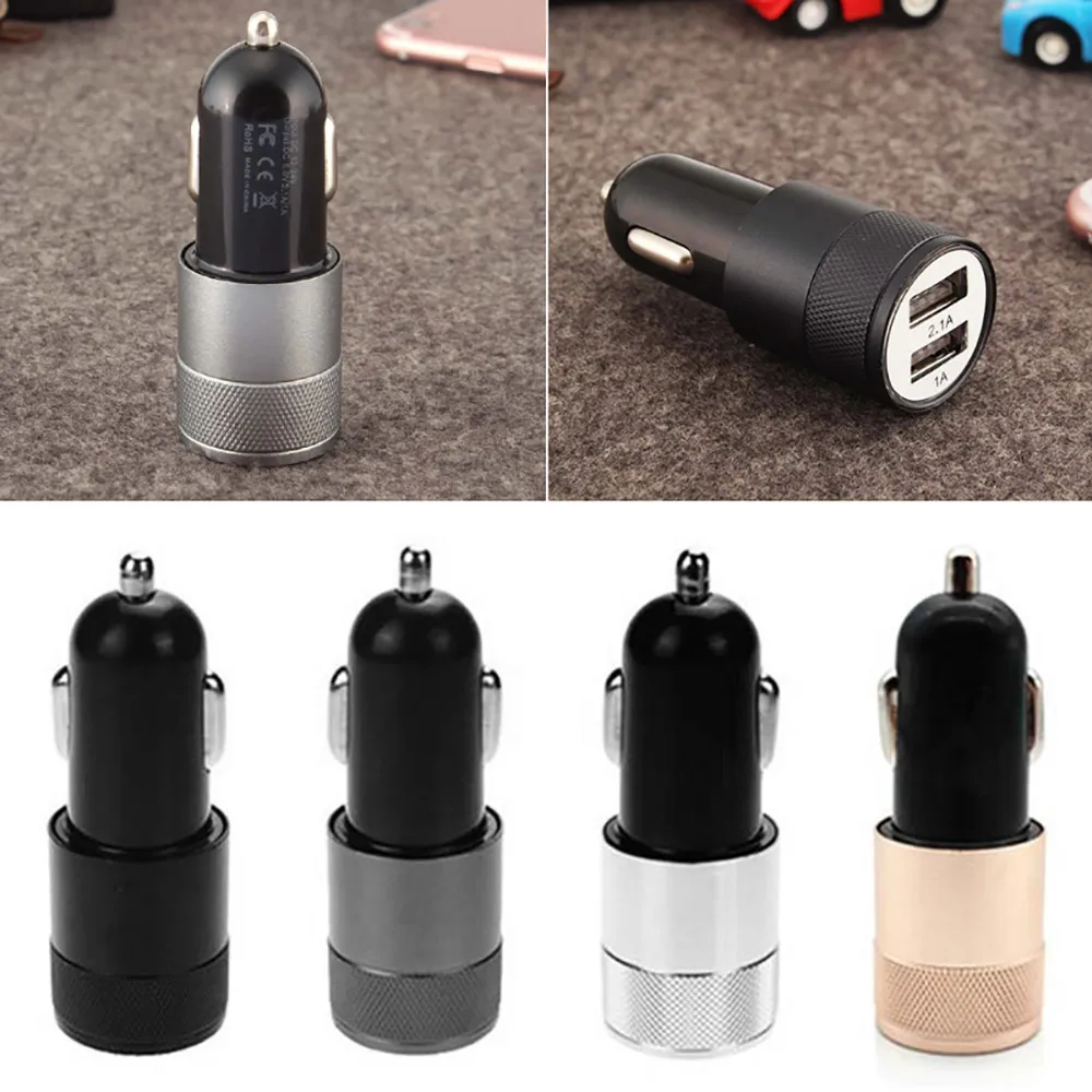 On Sale 5V 3.1A Mini LED Charger Dual 2-Port USB Charger Car Adapter for Smart Mobile Phone Fast Charge Y5