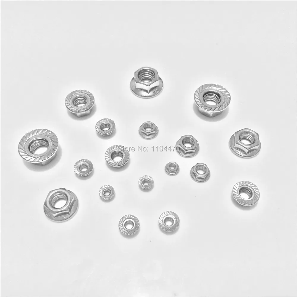 

100pcs M5 Metric DIN6923 Stainless Steel Hex Flange Nut Hexagon Nut with Flange