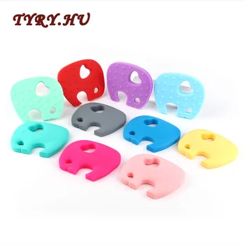 

Elephant Silicone Teether Teething Beads Pandent Baby Nursing Toy Pacifier Decoration BPA Free Pacifier Chain Gifts