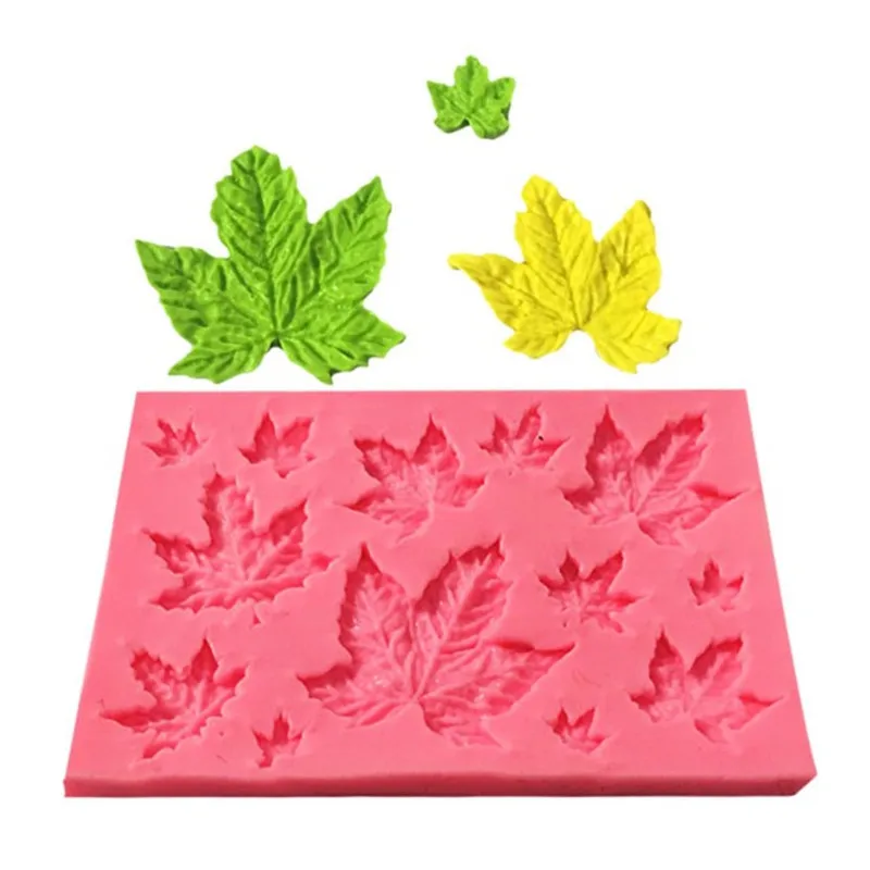 

Silicone Maple Leaf Mold For Cake Decoration Decorating tools Fondant 3D Silicon Gum Paste Moldes Fondant Sugarcraft Moulds