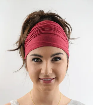 2020 new Ladies cotton Elastic Hairband Head Band Sport Yoga Headband Wrap Neck Head Scarf Cap 2 in 1 Bandana Hair accessories