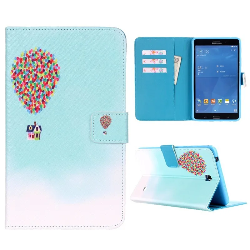 Smart Case For Samsung Galaxy Tab 4 7.0 T230 T231 T235 Cover Cartoon Tower PU Leather Silicone Stand Wallet Flip Tablet Cases  (4)