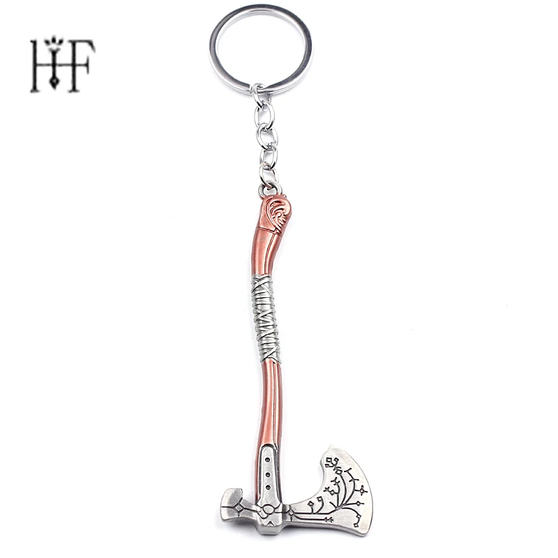 

Viking Car Keychain God of War 4 Leviathan Key Chain Metal Keyrings Kratos Guardian Shield Ice Axe Key Chain Key Accessories