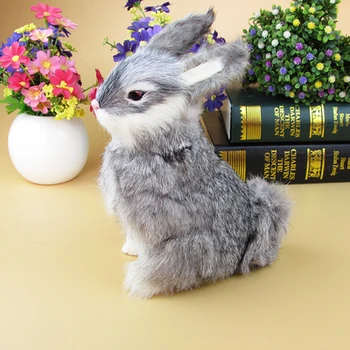 

gray colour, 22x13cm rabbit model toy polyethylene&furs Resin handicraft,props home decoration gift A1424