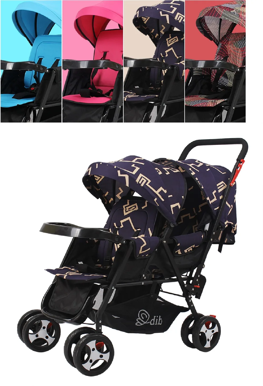 double strollers chicco DuoGlider similar dib brand with feeding plate (5)