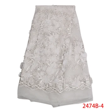 

Hot Sale High Quality Nigerian Wedding Dress For Woman Latest Style White 3D Lace Material Beautiful African Fabric L2474B-1