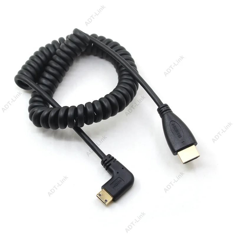 Высокоскоростной мини Кабель HDMI в позолоченный пружинный завиток V1.4 3D