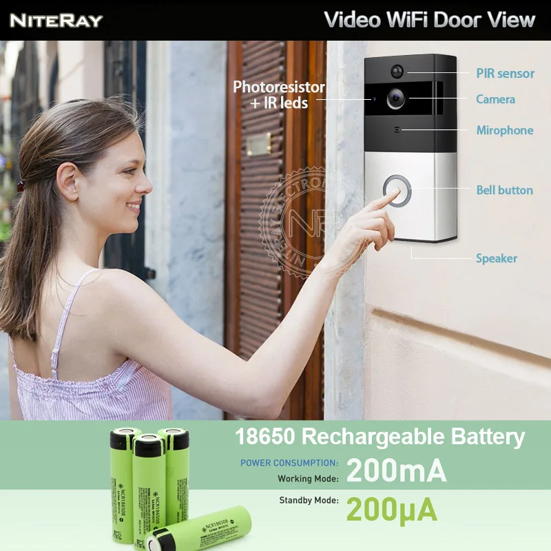 Дверной Звонок ip камера цифровая дверь eyewifi беспроводной передний глазок видео