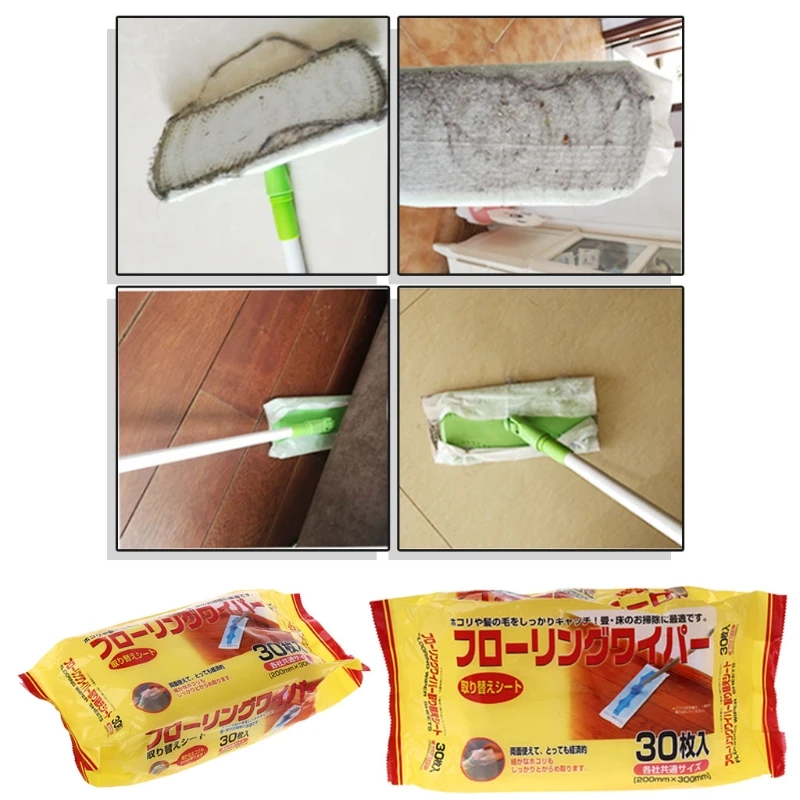 

NEW 30pcs/bag Disposable Electrostatic Dust Removal Mop Paper Home Kitchen Bathroom cleaning window cleaner