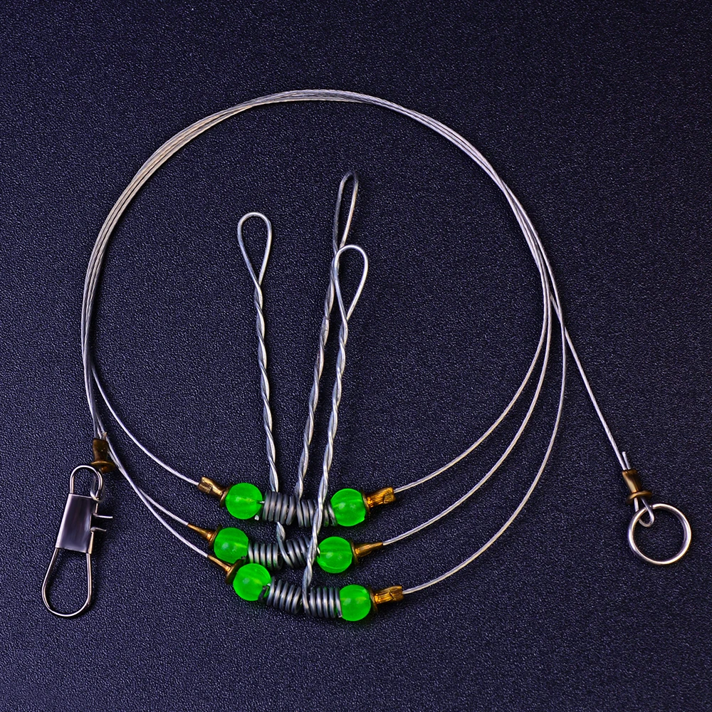 

2pcs 3-5 Swivel String Fishing Hook String Fishing Hooks 4 Steel Wire Swivels Connection Anti-Winding Sea Fishing Hook Bracket