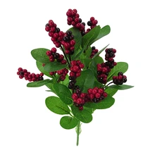 Artificial Berry Branch Silk Flower Berries Branch Fake Flower Fruit Home Decoration Single Happy Berry mary berry at home