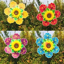 Ветряная блесна ветряная мельница в виде подсолнечника игрушки цветок Красочные Украшения Сада вертушка детские игрушки подарки наружные игры украшения