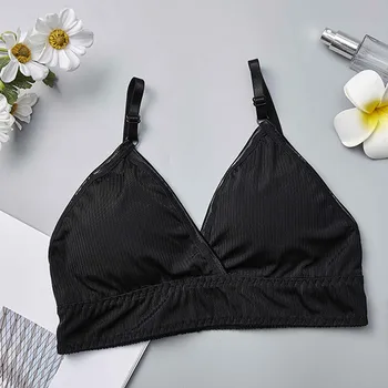 

2019 Women Cropped Top Padded Bra Underwear Sexy Deep V Lace Tube Top