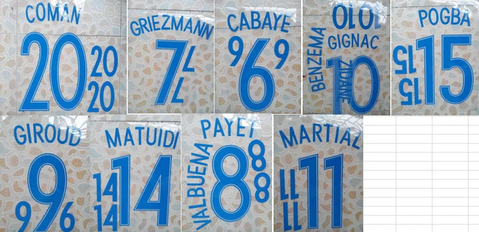 Домашний военный знак BENZEMA GIGNAC VARANE GRIEZMANN CABAYE GIROUD MATUIDI VALBUENA PAYET накладной