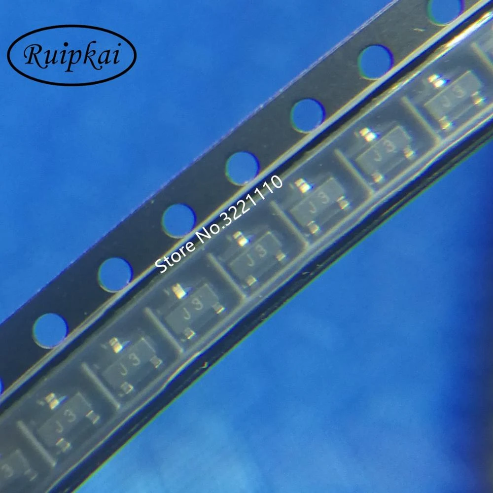 100 PCS MMBT9013 SOT 23 MENANDAI J3 2N9013 NPN Silicon Epitaxial