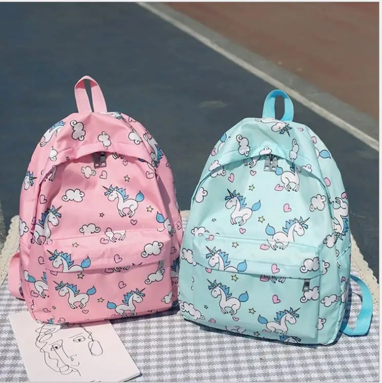 

Fantasy Fashion Unicorn Pattern Canvas Women's Bags Backpack School Bags For Teenage Girls Travel Bag Feminina Mochilas Bolsa