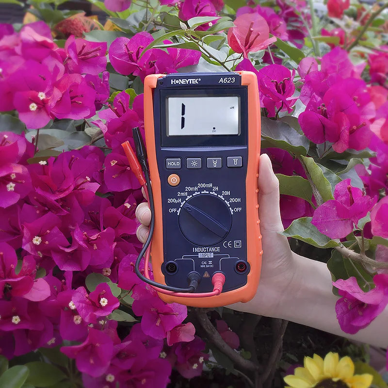 

Honeytek Inductance meter multimeter with test leads Digital Display Auto Analog Multimeter Professional LCD Backlight A623