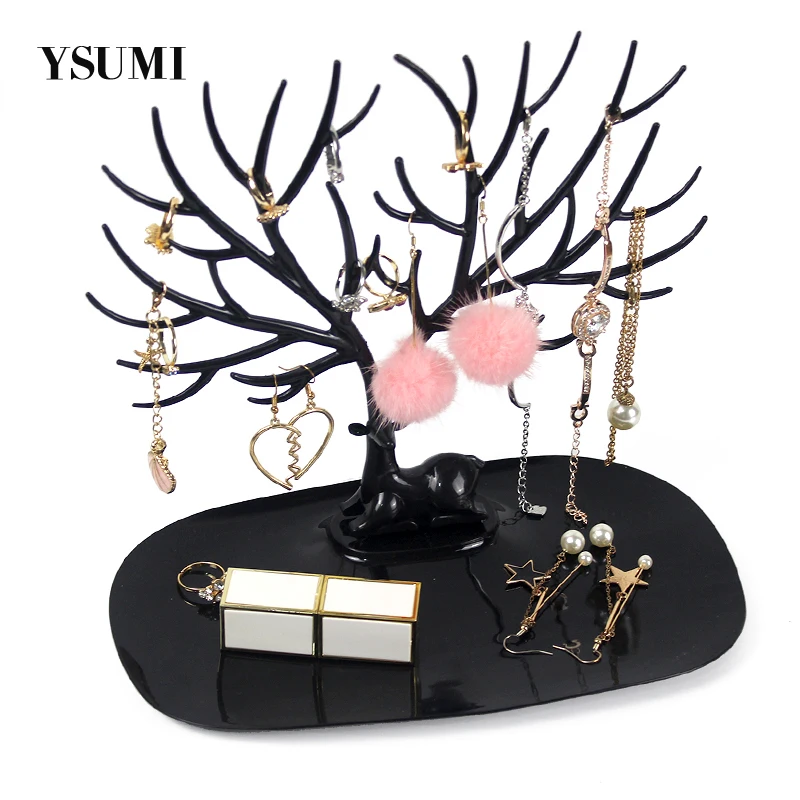 

YSUMI Little Deer Earrings Necklace Ring Pendant Bracelet Jewelry Display Stands Tray Tree Storage Racks Organizer Holder
