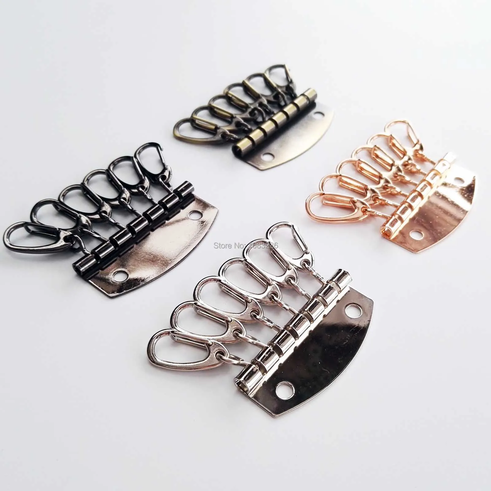 DIY Keychain Wallet Key Ring Row Organizer 6 Hooks Clasp Clip Leather Bag Handbag Purse Hardware Part Leathercraft with rivet