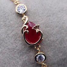 La joyería del encanto Natural Ruby & Emerald y Zirconia 18 K chapado en oro para Womer regalo lindo